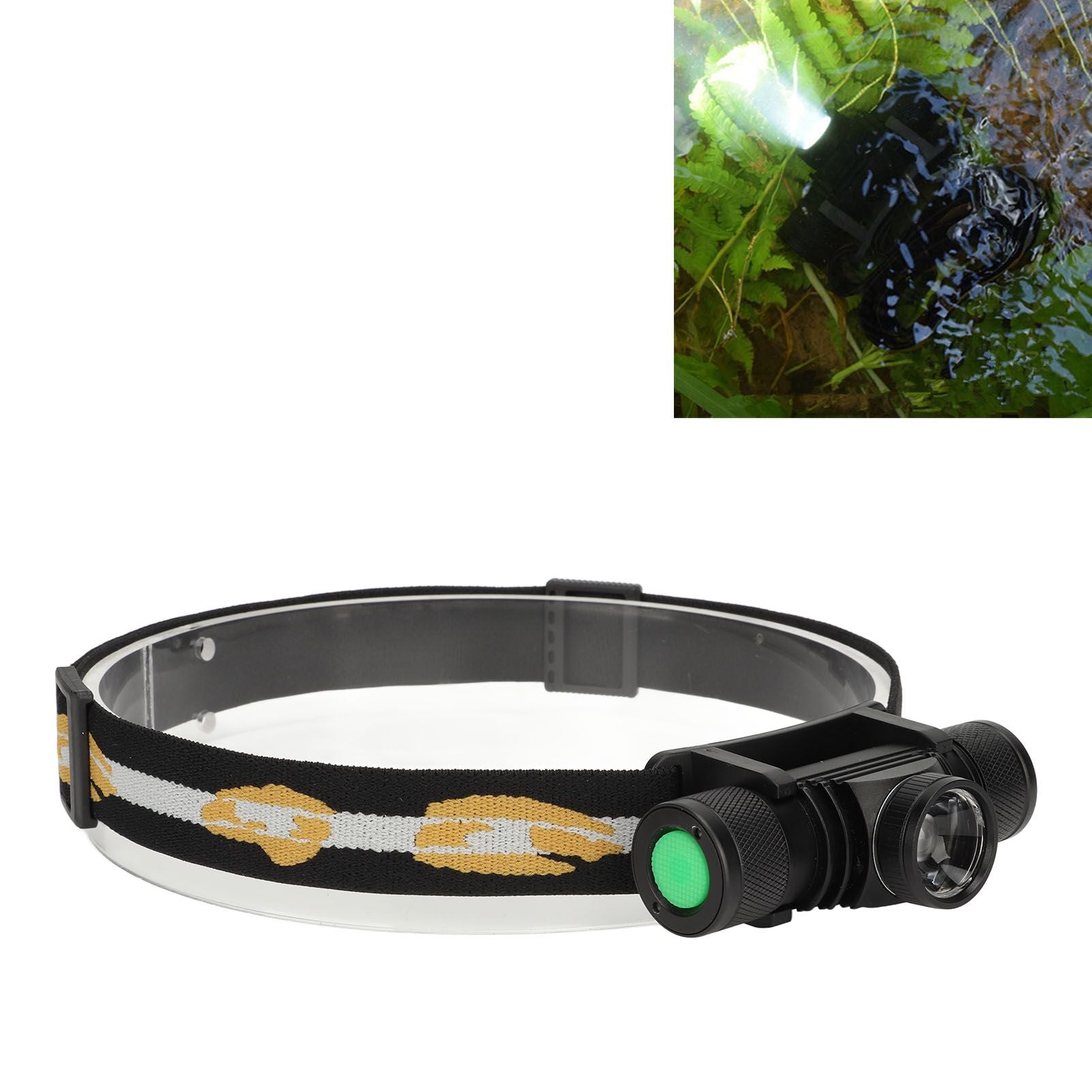 Rechargeable Head Lamps with 6 Gear Rotary Zoom Waterproof Headlight for Adventure Hiking V1294-YM0521-3119230028511