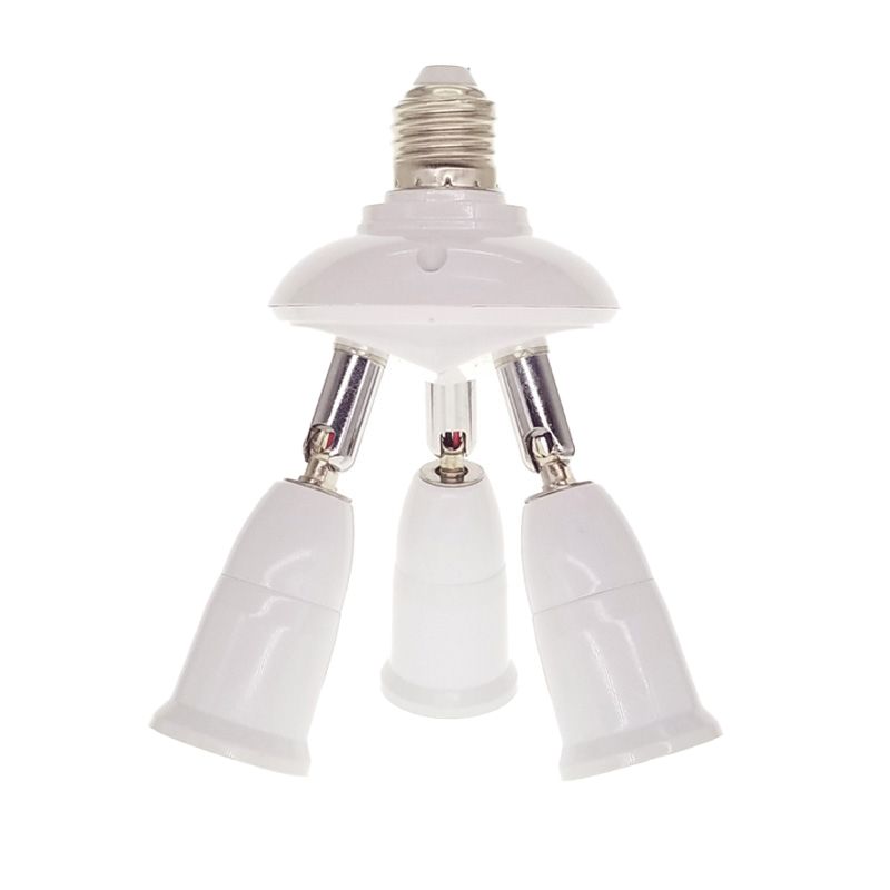 E27 Light Bulb Socket Adapter Splitter to 3 Heads Adjustable Angles for Wide Coverage Indoor Outdoor Use V1294-YM0521-3119230029711