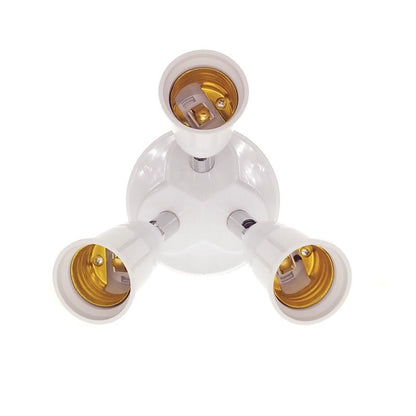 E27 Light Bulb Socket Adapter Splitter to 3 Heads Adjustable Angles for Wide Coverage Indoor Outdoor Use V1294-YM0521-3119230029711