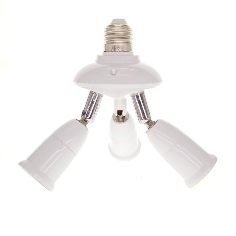 E27 Light Bulb Socket Adapter Splitter to 3 Heads Adjustable Angles for Wide Coverage Indoor Outdoor Use V1294-YM0521-3119230029711