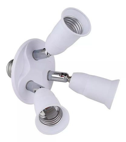 E27 Light Bulb Socket Adapter Splitter to 3 Heads Adjustable Angles for Wide Coverage Indoor Outdoor Use V1294-YM0521-3119230029711