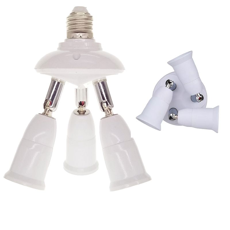 E27 Light Bulb Socket Adapter Splitter to 3 Heads Adjustable Angles for Wide Coverage Indoor Outdoor Use V1294-YM0521-3119230029711