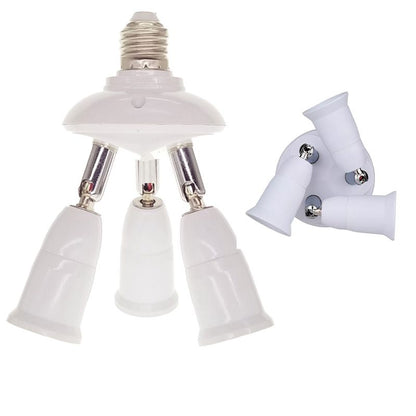 E27 Light Bulb Socket Adapter Splitter to 3 Heads Adjustable Angles for Wide Coverage Indoor Outdoor Use V1294-YM0521-3119230029711