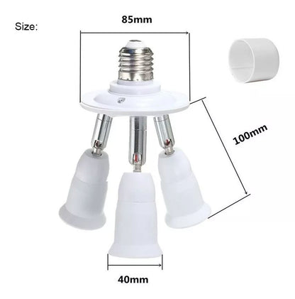 E27 Light Bulb Socket Adapter Splitter to 3 Heads Adjustable Angles for Wide Coverage Indoor Outdoor Use V1294-YM0521-3119230029711