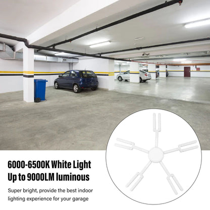LED Garage Light 100W 6000 To 6500K E27 Base Foldable Adjustable Super Bright Garage Ceiling Lamp 85-265V V1294-YM0521-3119230033611