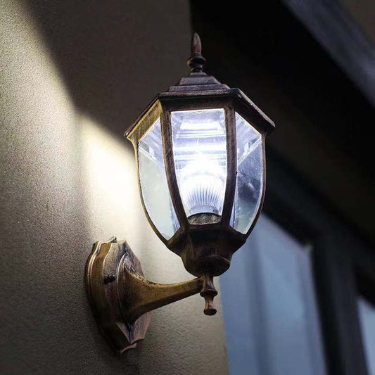 Hex Garden Wall Lamp Waterproof Outdoor Wall Light Corridor Courtyard Balcony Lamp Black V1294-YM0521-3119230033911