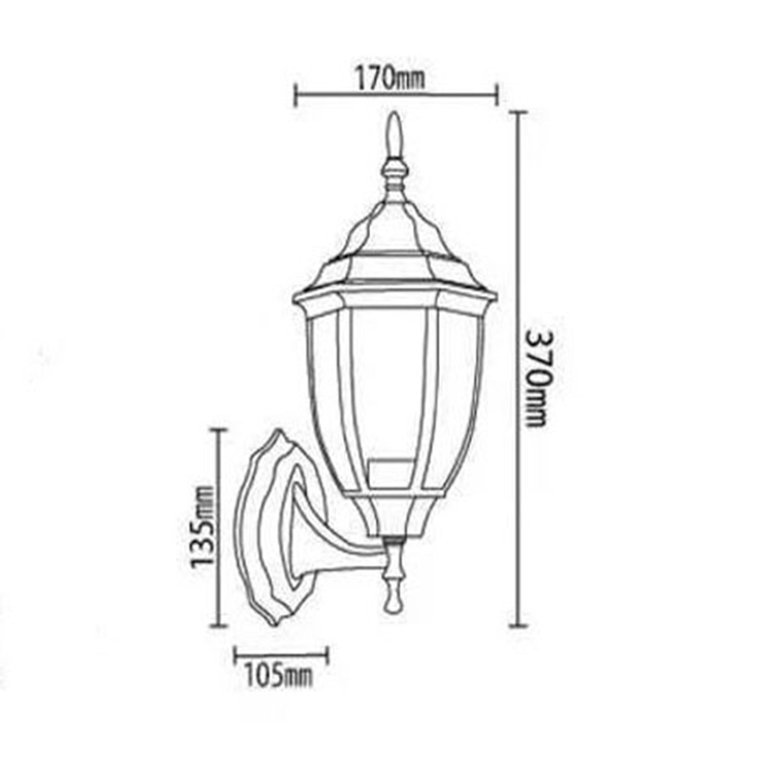 Hex Garden Wall Lamp Waterproof Outdoor Wall Light Corridor Courtyard Balcony Lamp Black V1294-YM0521-3119230033911
