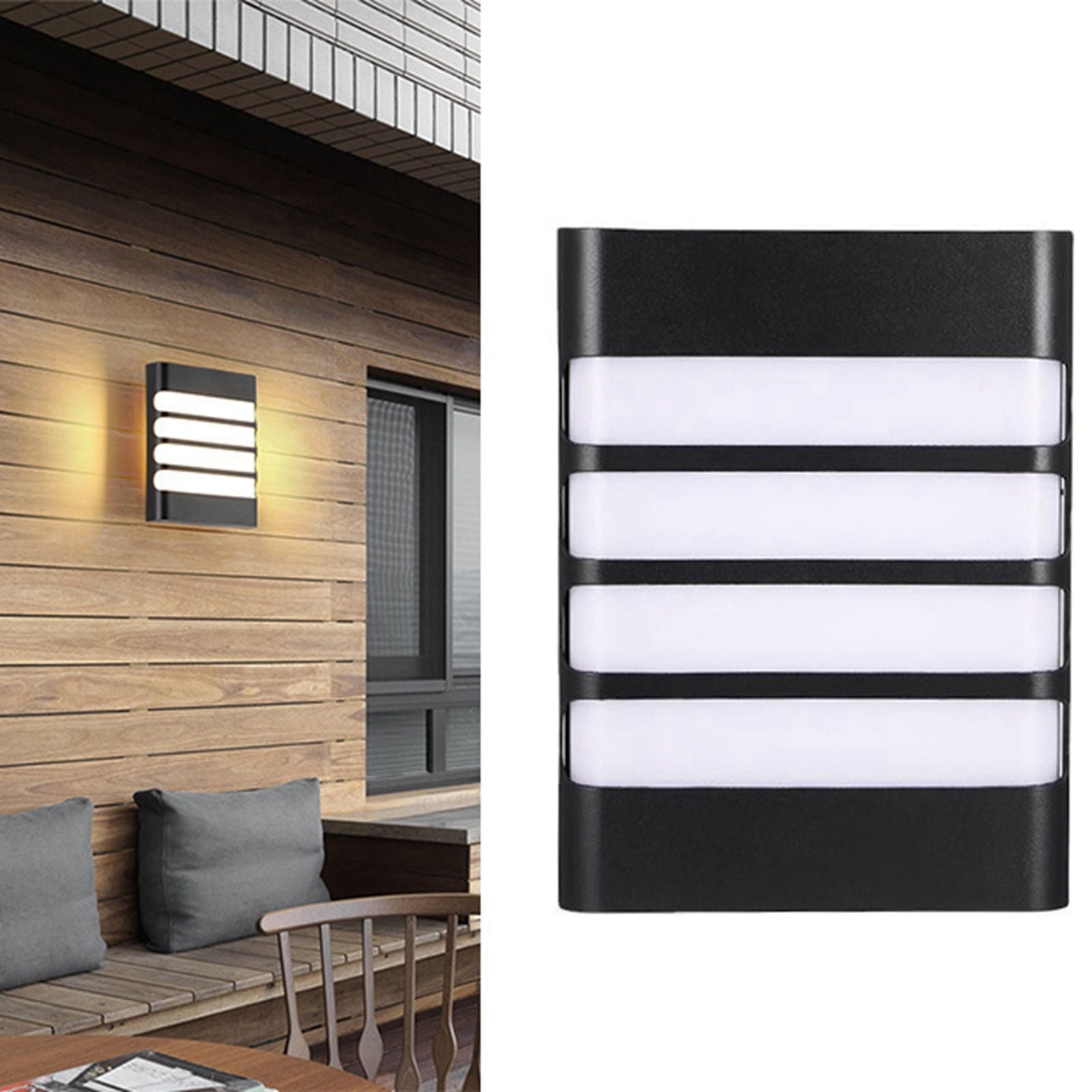 Patio Wall Light Plastic Housing Waterproof Low Power Consumption LED 6500K Wall Mounted Lamp V1294-YM0521-3119230034611