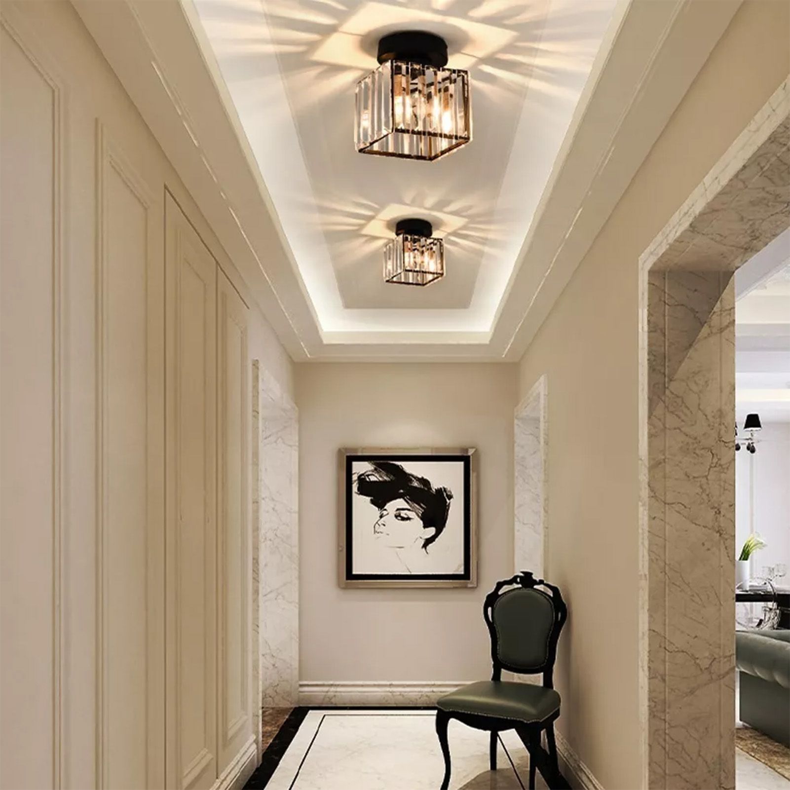 Ceiling Light Shade Lampshade Lamp Cover Simple Elegant Style Home Decoration for Room Square Without Bulb V1294-YM0521-3119230035512