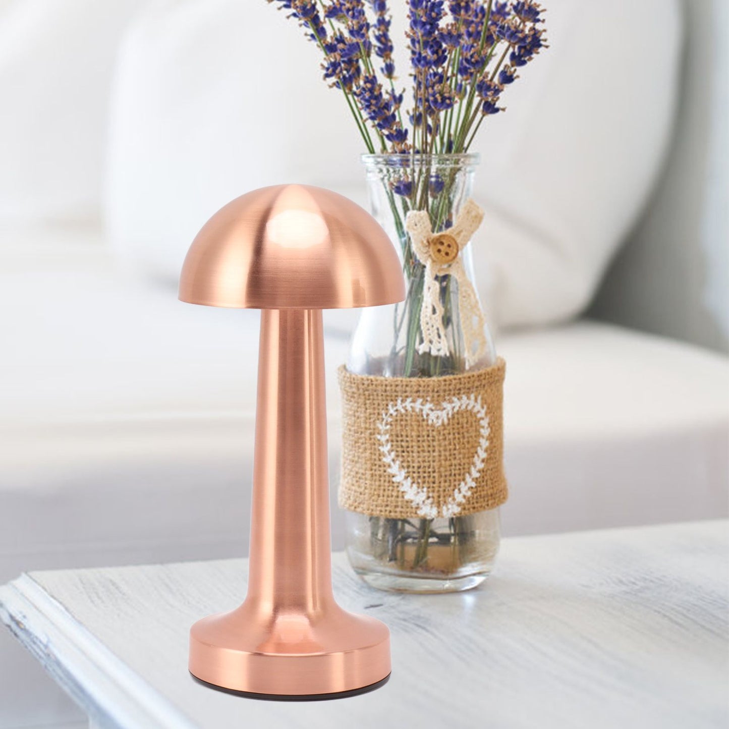 Mushroom Table Lamp Rechargeable Bedside Light Stepless Dimming Touch Control Home Decoration V1294-YM0521-3119230039911