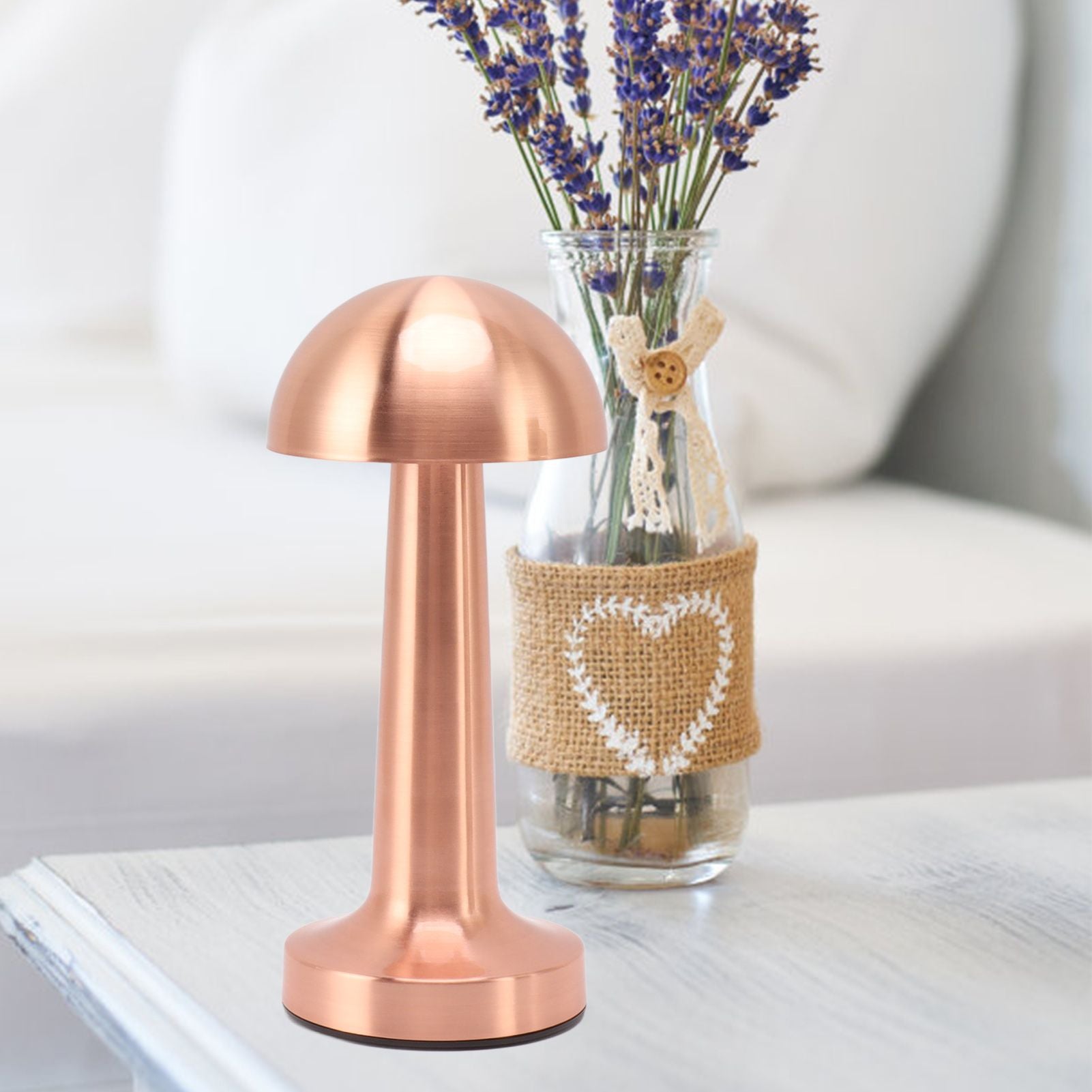 Mushroom Table Lamp Rechargeable Bedside Light Stepless Dimming Touch Control Home Decoration V1294-YM0521-3119230039911