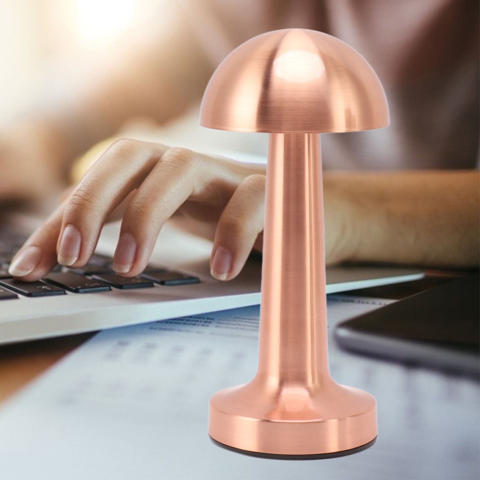 Mushroom Table Lamp Rechargeable Bedside Light Stepless Dimming Touch Control Home Decoration V1294-YM0521-3119230039911