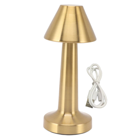 LED Table Lamp 3W 3 Colors Stepless Dimming USB Rechargeable Cordless LED Bedside Light Gold V1294-YM0521-3119230041011