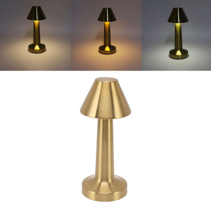 LED Table Lamp 3W 3 Colors Stepless Dimming USB Rechargeable Cordless LED Bedside Light Gold V1294-YM0521-3119230041011