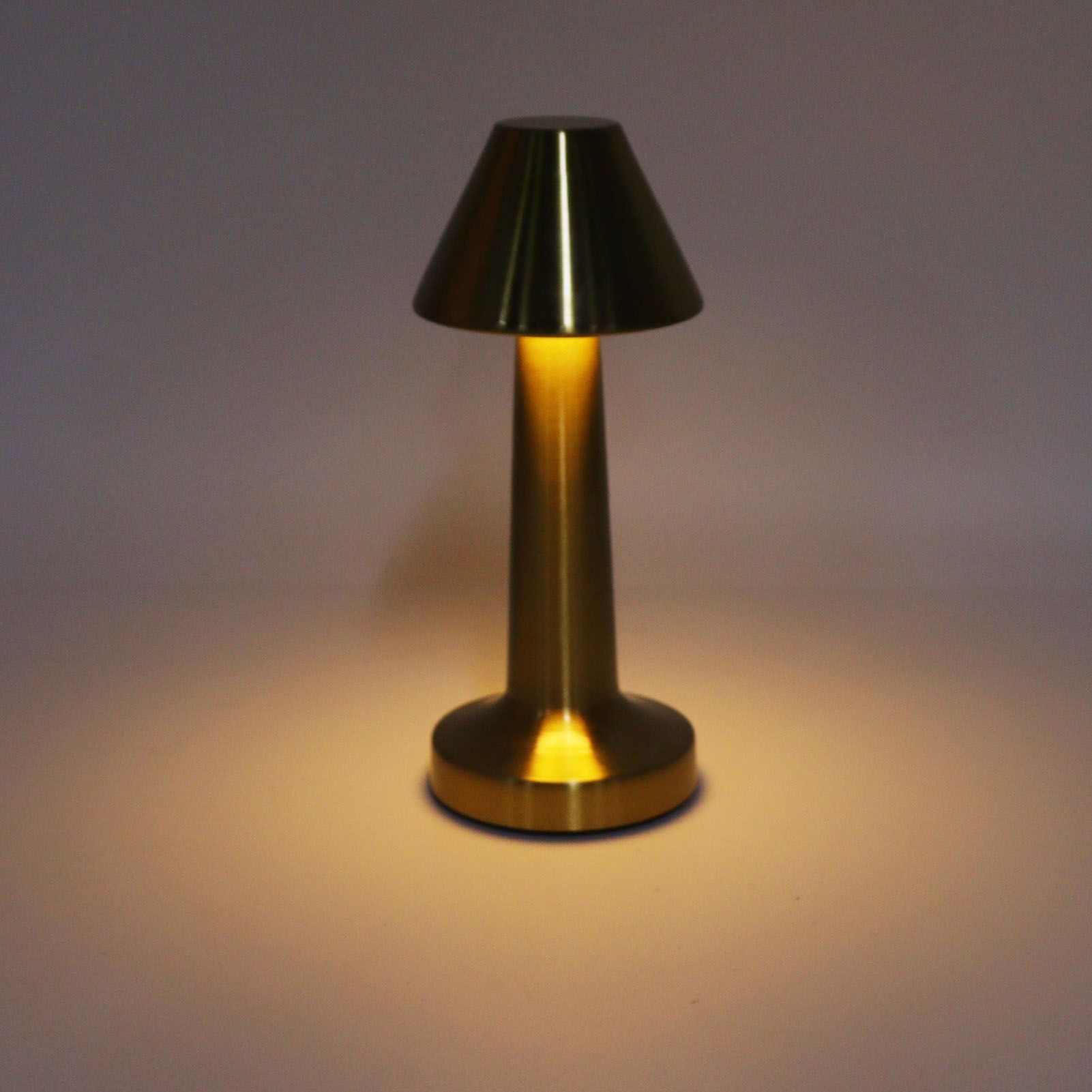 LED Table Lamp 3W 3 Colors Stepless Dimming USB Rechargeable Cordless LED Bedside Light Gold V1294-YM0521-3119230041011