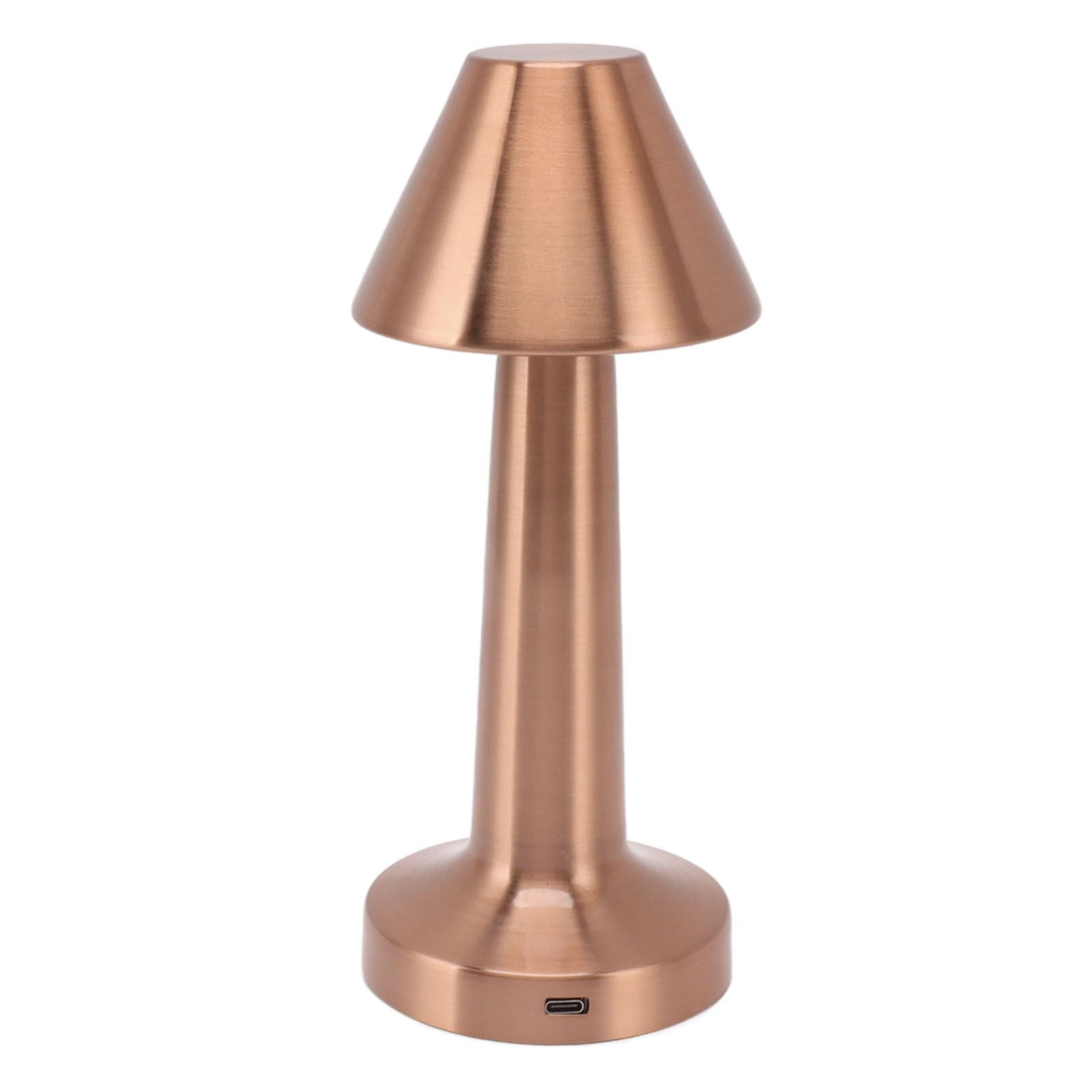 LED Table Lamp 3W 3 Colors Stepless Dimming USB Rechargeable Cordless LED Bedside Light Rose Gold V1294-YM0521-3119230041013