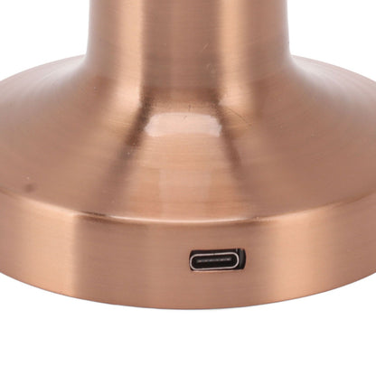 LED Table Lamp 3W 3 Colors Stepless Dimming USB Rechargeable Cordless LED Bedside Light Rose Gold V1294-YM0521-3119230041013