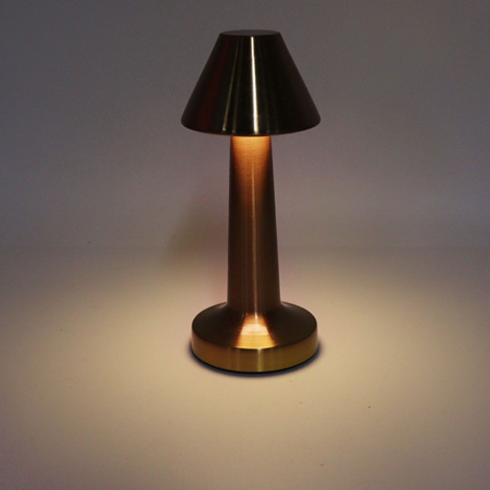 LED Table Lamp 3W 3 Colors Stepless Dimming USB Rechargeable Cordless LED Bedside Light Rose Gold V1294-YM0521-3119230041013