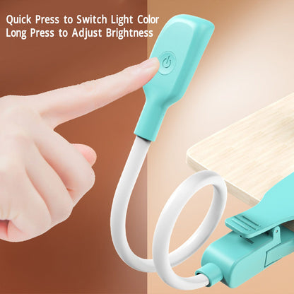 Book Light USB Charging LED Lamp 3 Color Temperature Stepless Dimming Clamp Base Reading Light V1294-YM0521-3119230041811