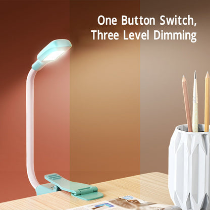 Book Light USB Charging LED Lamp 3 Color Temperature Stepless Dimming Clamp Base Reading Light V1294-YM0521-3119230041811