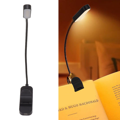 Book Light USB Rechargeable Blocking Reading Clip On Lamp 3 Brightness Stepless Dimming 8 LED Eye Care Sleep V1294-YM0521-3119230042611