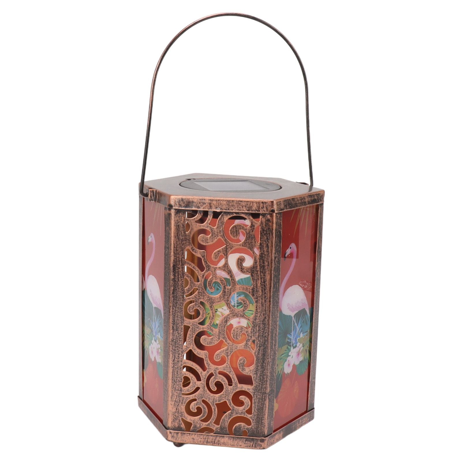 Garden Hanging Lights Waterproof LED Decorative Lighting Hexagonal Bird Pattern Lantern for Home Courtyard V1294-YM0521-3119230045311