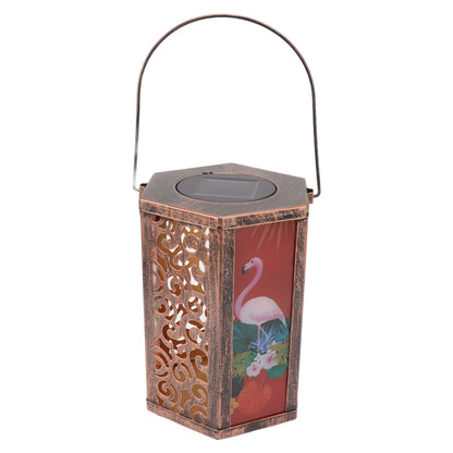 Garden Hanging Lights Waterproof LED Decorative Lighting Hexagonal Bird Pattern Lantern for Home Courtyard V1294-YM0521-3119230045311