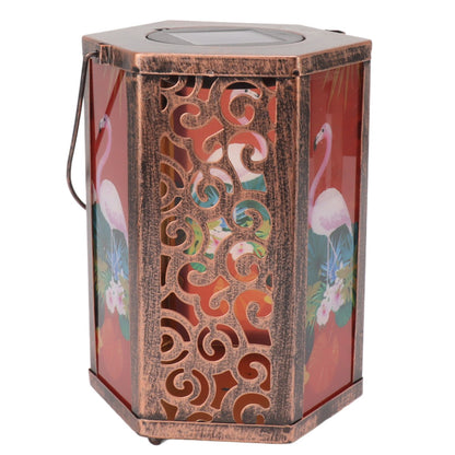 Garden Hanging Lights Waterproof LED Decorative Lighting Hexagonal Bird Pattern Lantern for Home Courtyard V1294-YM0521-3119230045311