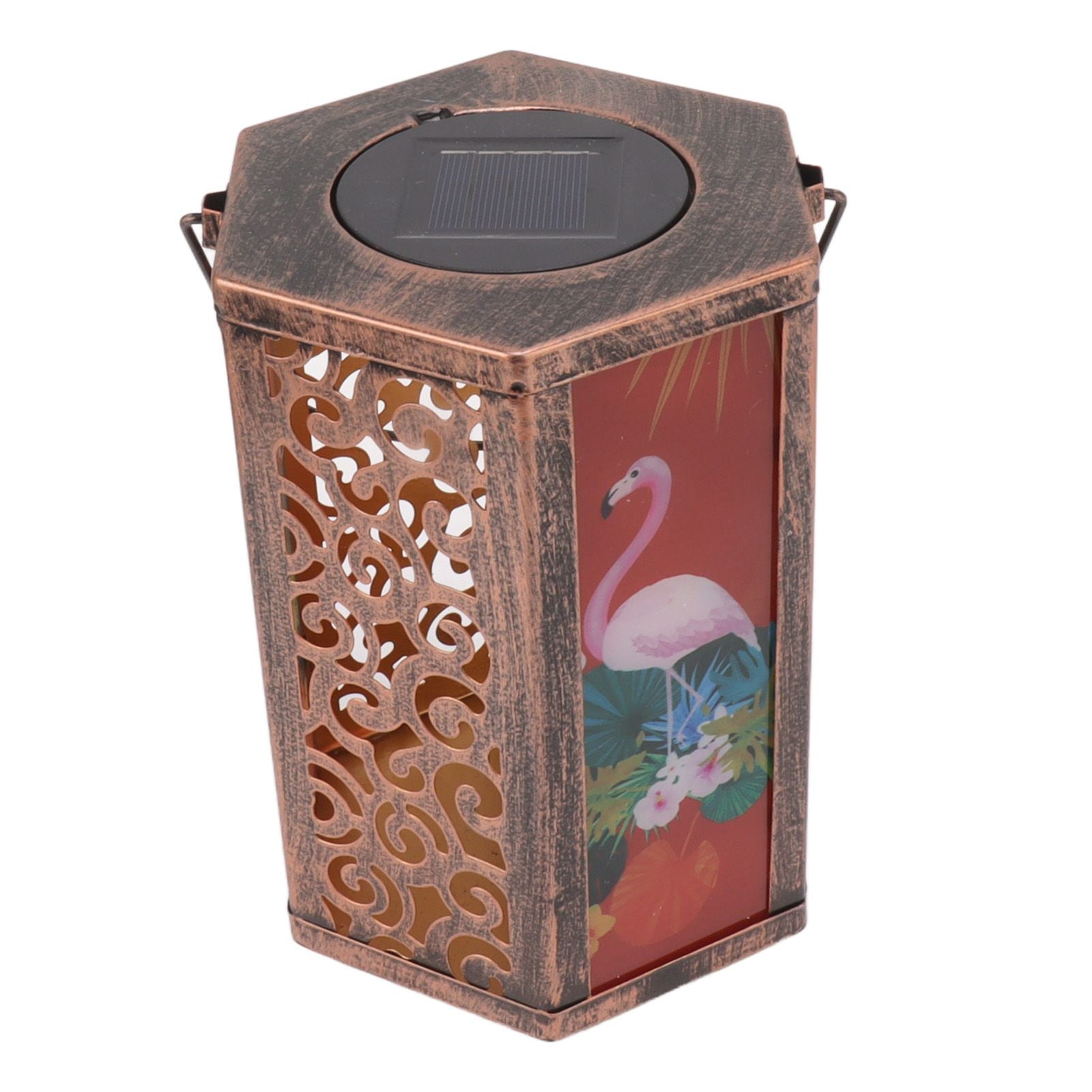 Garden Hanging Lights Waterproof LED Decorative Lighting Hexagonal Bird Pattern Lantern for Home Courtyard V1294-YM0521-3119230045311