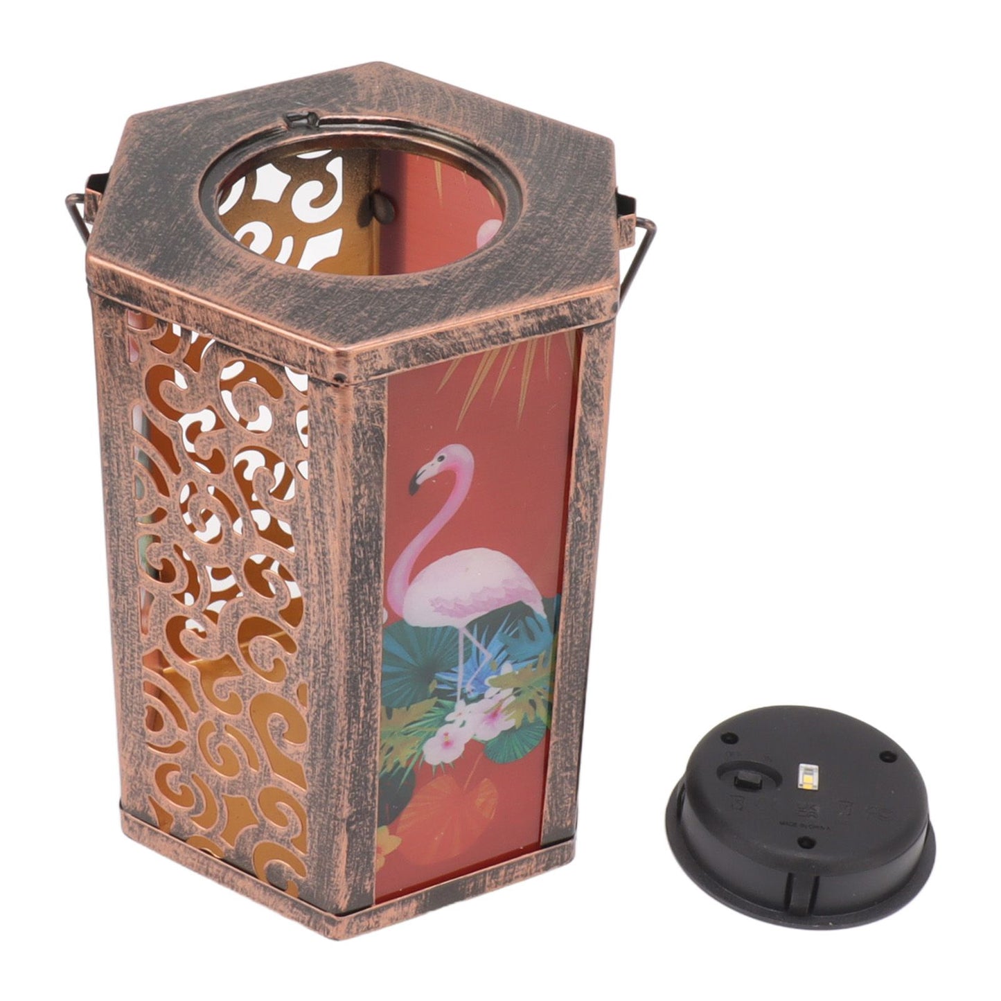 Garden Hanging Lights Waterproof LED Decorative Lighting Hexagonal Bird Pattern Lantern for Home Courtyard V1294-YM0521-3119230045311