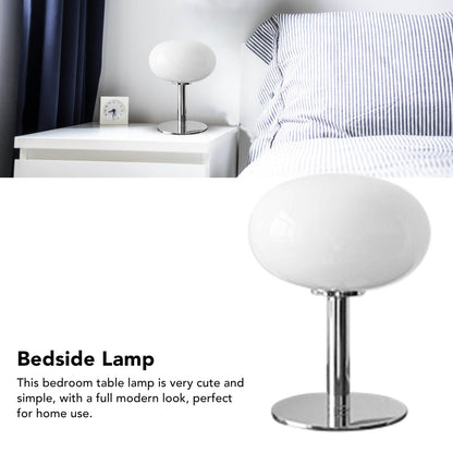 Bedside Table Lamp Iron Base Cute Shape Simple Modern Elegant Nightstand Lamp for Home USB Button Switch White V1294-YM0521-3119230054015