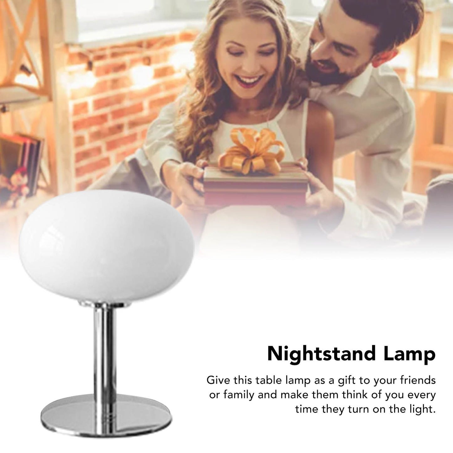 Bedside Table Lamp Iron Base Cute Shape Simple Modern Elegant Nightstand Lamp for Home USB Button Switch White V1294-YM0521-3119230054015