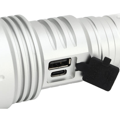 LED Flashlight 10000 Luminous Flux 5 Modes USB Type C Charge Waterproof Camping Flashlight for Hiking Travel V1294-YM0521-3119230057711