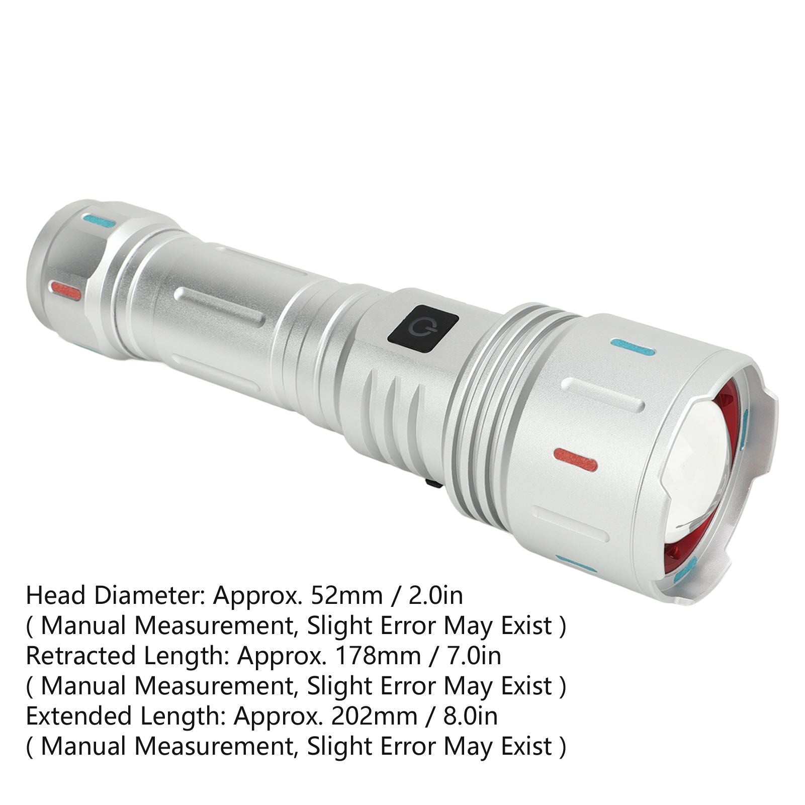 LED Flashlight 10000 Luminous Flux 5 Modes USB Type C Charge Waterproof Camping Flashlight for Hiking Travel V1294-YM0521-3119230057711