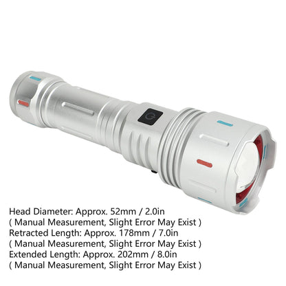 LED Flashlight 10000 Luminous Flux 5 Modes USB Type C Charge Waterproof Camping Flashlight for Hiking Travel V1294-YM0521-3119230057711