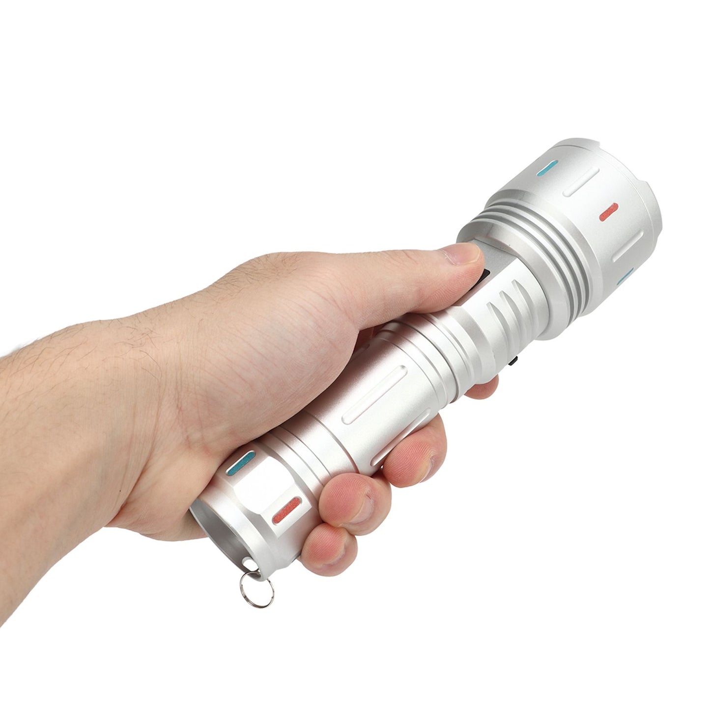 LED Flashlight 10000 Luminous Flux 5 Modes USB Type C Charge Waterproof Camping Flashlight for Hiking Travel V1294-YM0521-3119230057711