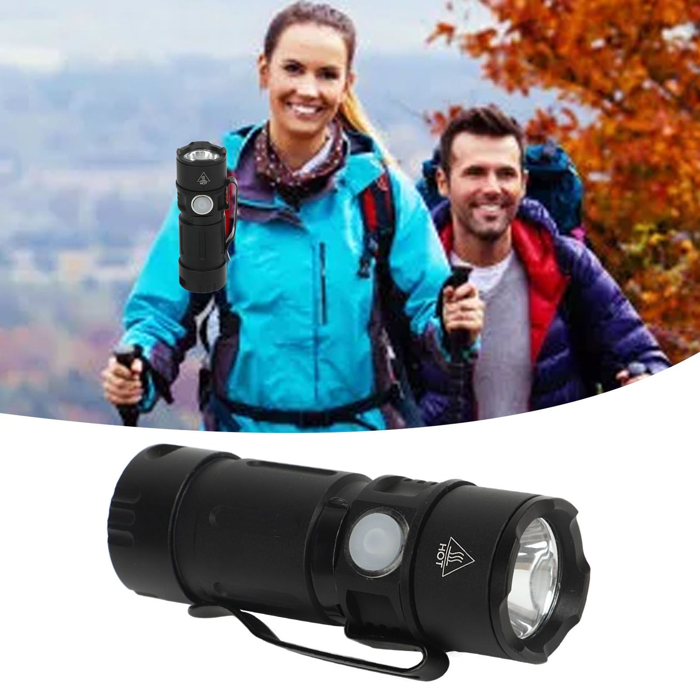 800LM Mini Flashlight Small Pocket EDC Light USB Rechargeable Keychain Light for Night Searching V1294-YM0521-3119230058411
