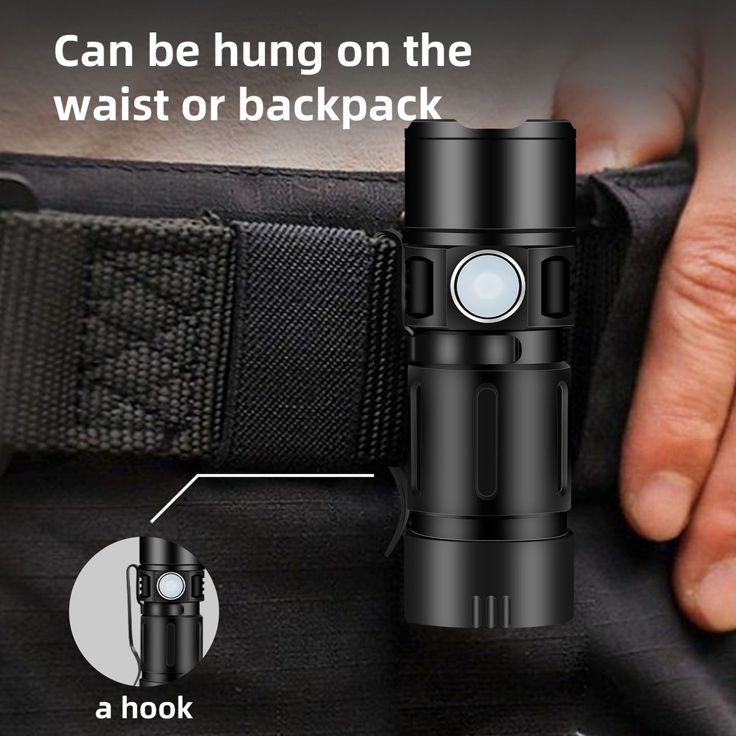 800LM Mini Flashlight Small Pocket EDC Light USB Rechargeable Keychain Light for Night Searching V1294-YM0521-3119230058411