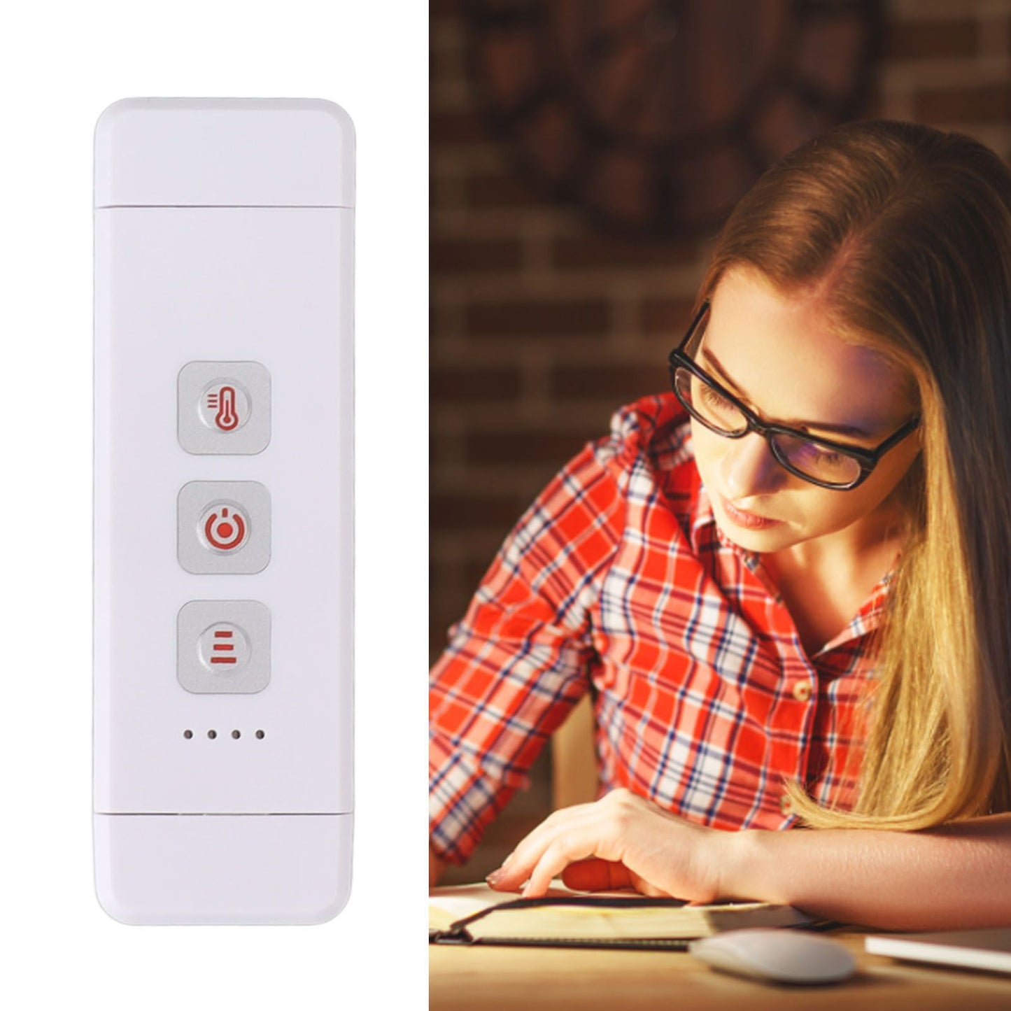 Clip On Book Light Multipurpose Ultrathin Mini 3 Levels Brightness USB Rechargeable Book Reading Light White V1294-YM0521-3119230058612