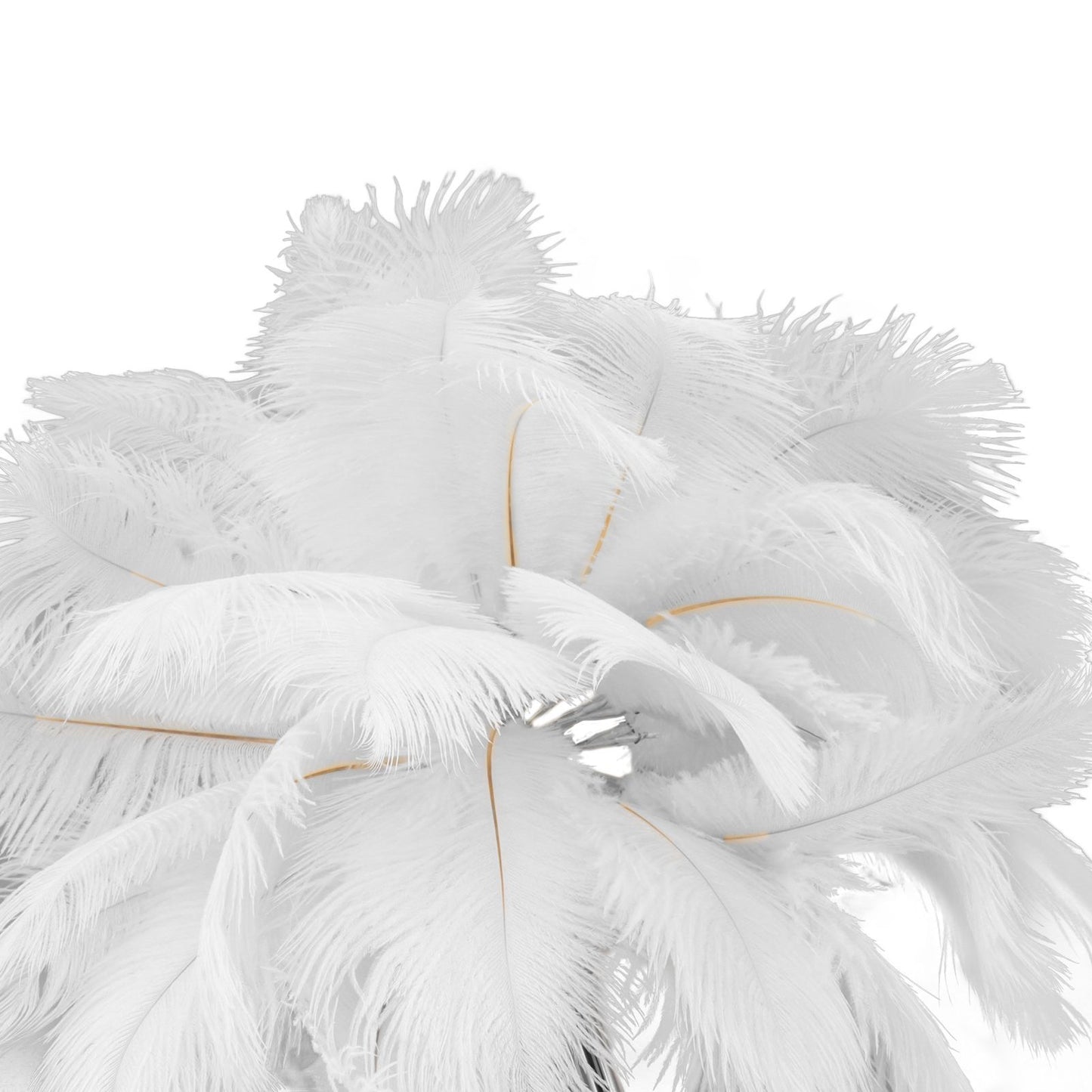 Feather Table Lamp USB Rechargeable Ostrich Feather Desk Light with Gold Tripod for Bedroom 40Pcs Artificial V1294-YM0521-3119230059511