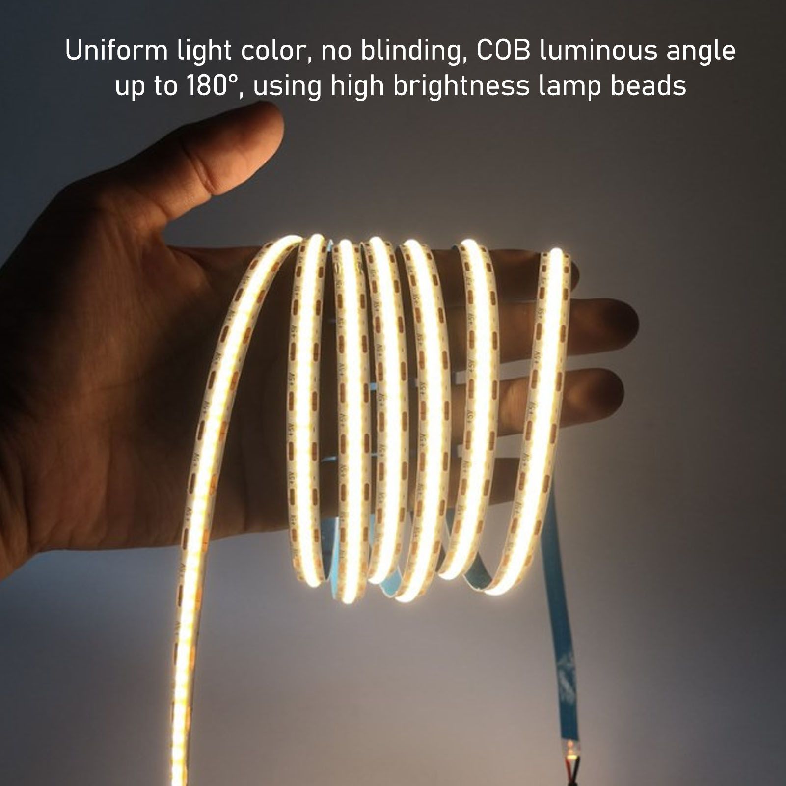 12V COB LED Flexible Strip Light Self Adhesive 90 CRI Flexible Uniform LED Tape Lamp 110LM 5m 4000K Neutral V1294-YM0521-3119230062512