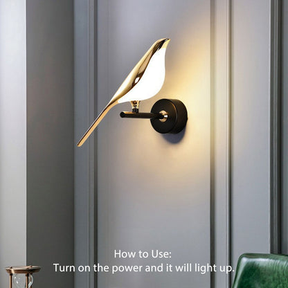 Bird Wall Lamp Bird Figurine LED Light Modern Style Home Decoration for Bedroom Office V1294-YM0521-3119230065511
