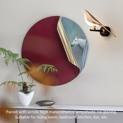 Bird Wall Lamp Bird Figurine LED Light Modern Style Home Decoration for Bedroom Office V1294-YM0521-3119230065511