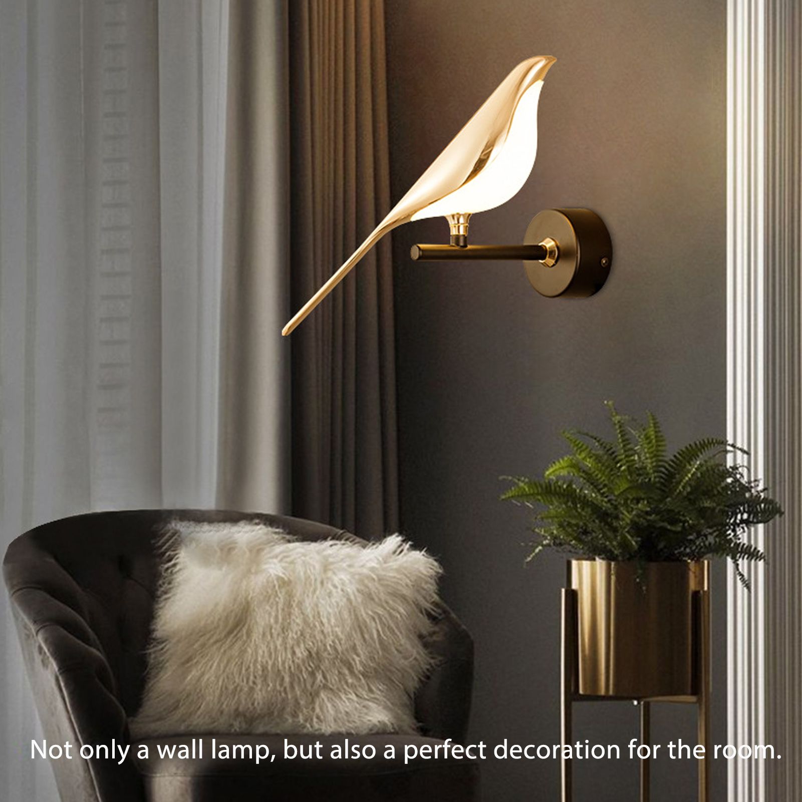 Bird Wall Lamp Bird Figurine LED Light Modern Style Home Decoration for Bedroom Office V1294-YM0521-3119230065511