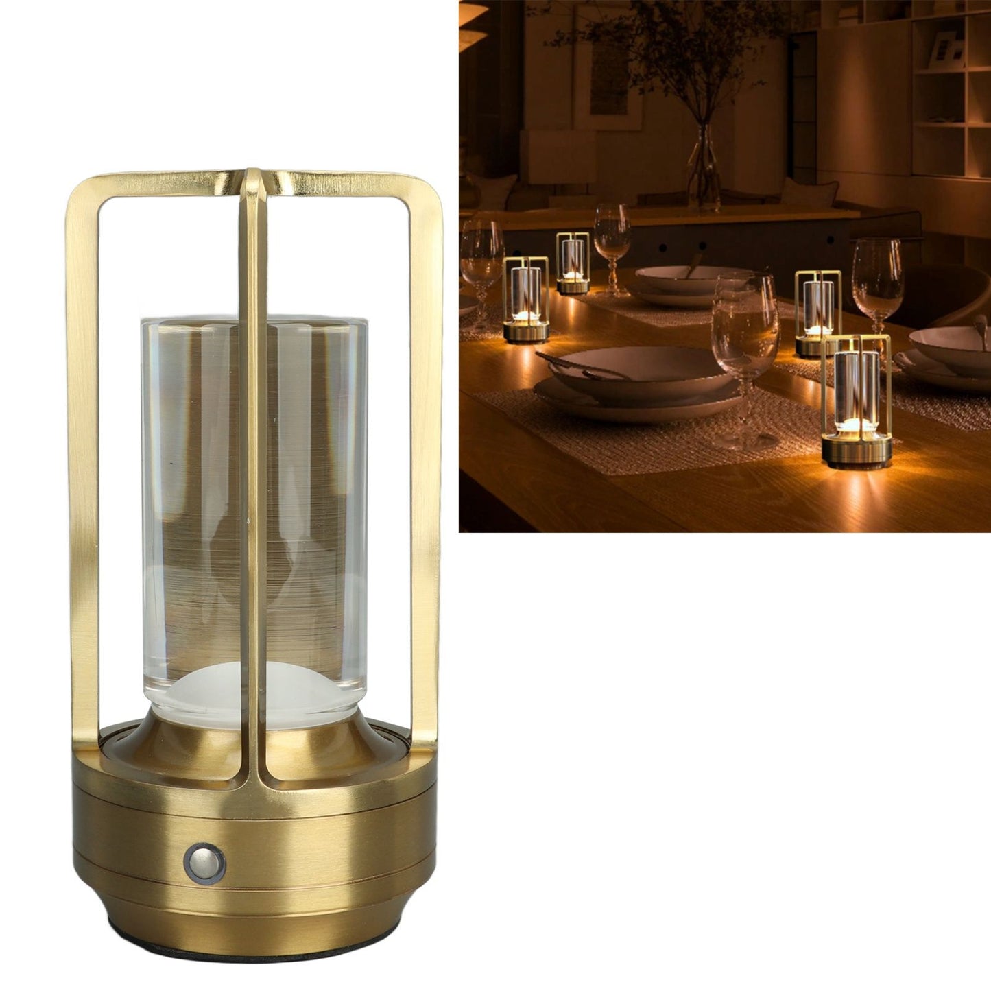 Cordless Table Lamp 3 Colors Stepless Dimming LED Table Lamp Rechargeable Touch Lamp Bedside Nightstand Lamp V1294-YM0521-3119230065811