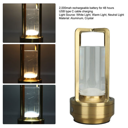 Cordless Table Lamp 3 Colors Stepless Dimming LED Table Lamp Rechargeable Touch Lamp Bedside Nightstand Lamp V1294-YM0521-3119230065811