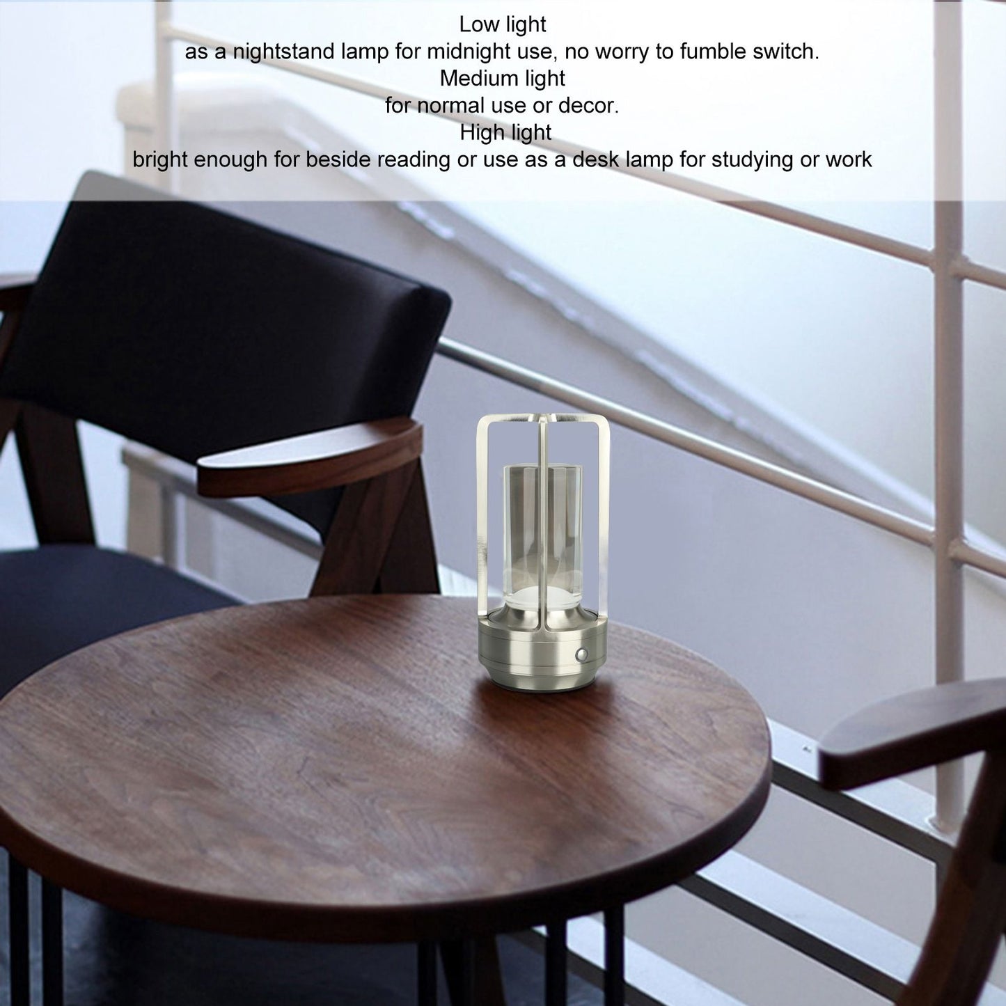 Cordless Table Lamp 3 Colors Stepless Dimming LED Table Lamp Rechargeable Touch Lamp Bedside Nightstand Lamp V1294-YM0521-3119230065813