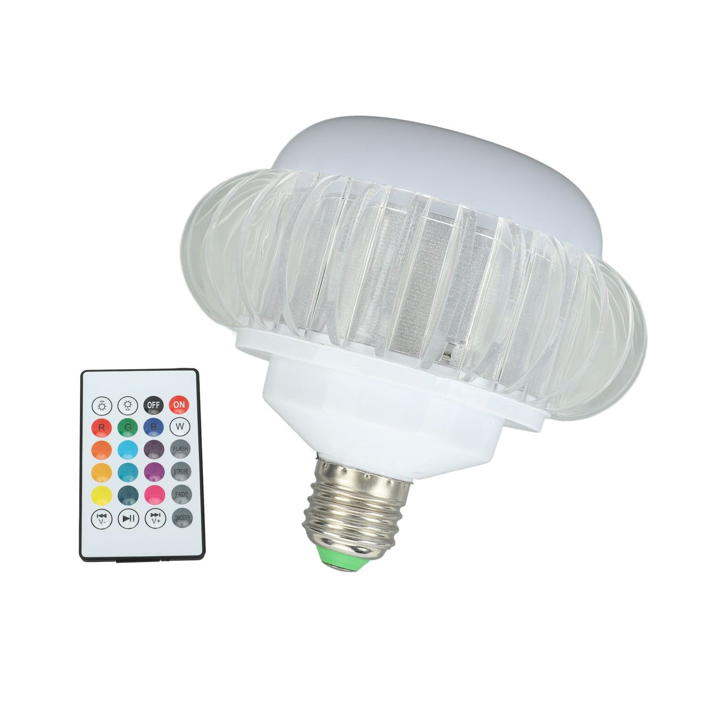 Smart LED Light Bulb Wireless Bluetooth Light Bulb Speaker E26 E27 RGB Color Changing Light Bulb With 24 Keys V1294-YM0521-3119230067811