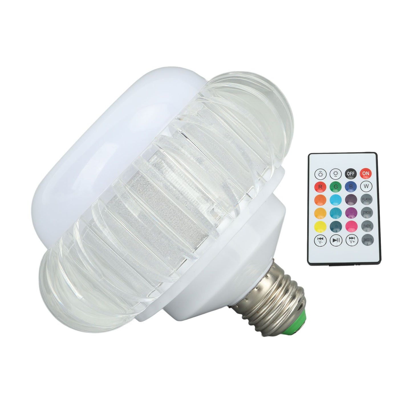 Smart LED Light Bulb Wireless Bluetooth Light Bulb Speaker E26 E27 RGB Color Changing Light Bulb With 24 Keys V1294-YM0521-3119230067811