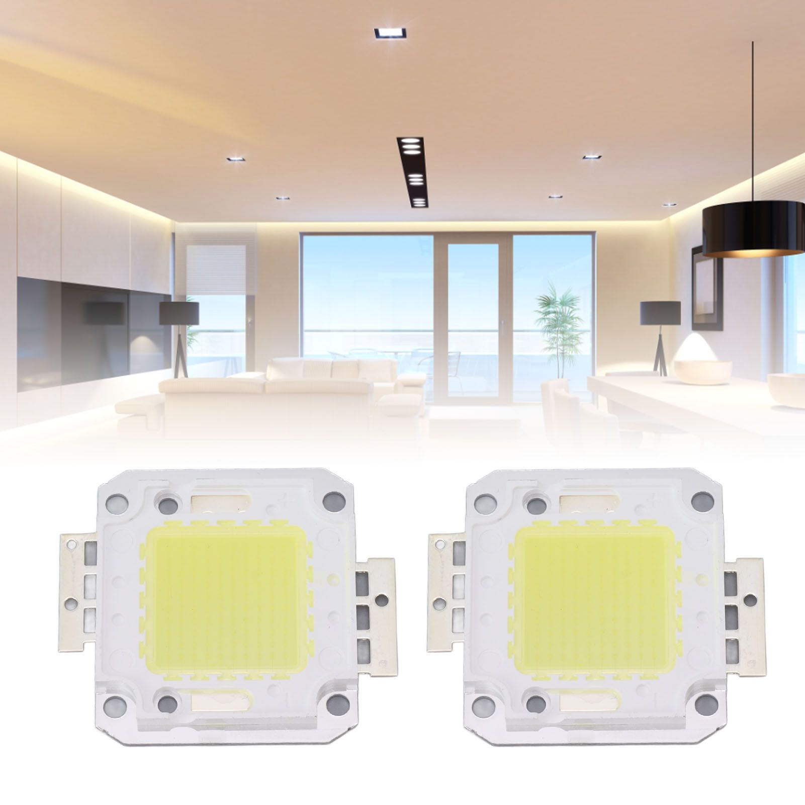 2 Pieces 100W COB LED Light Chip 9600LM 6000K LED Light Chip Beads for LED Casting Light 32-36V V1294-YM0521-3119230069111